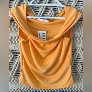 NWT Lush orange cowl neck shirt Large
